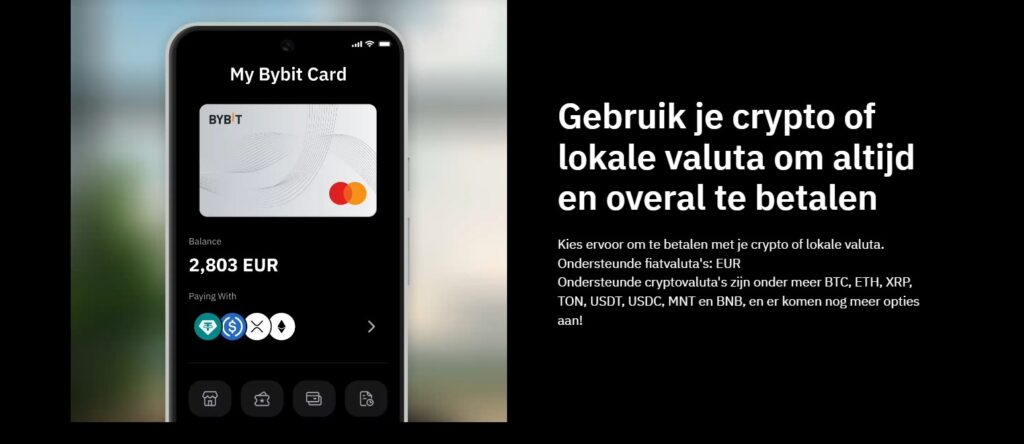 Op deze foto zie je de Bybit Card van Bybit