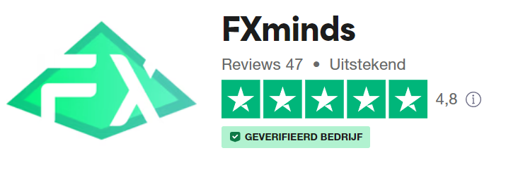 Op deze foto zie je het FXminds trustpilot cijfer