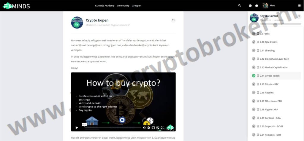 Op deze foto zie je Module 2 – Hoe werken Cryptocurrencies? van de FXminds Crypto Cursus