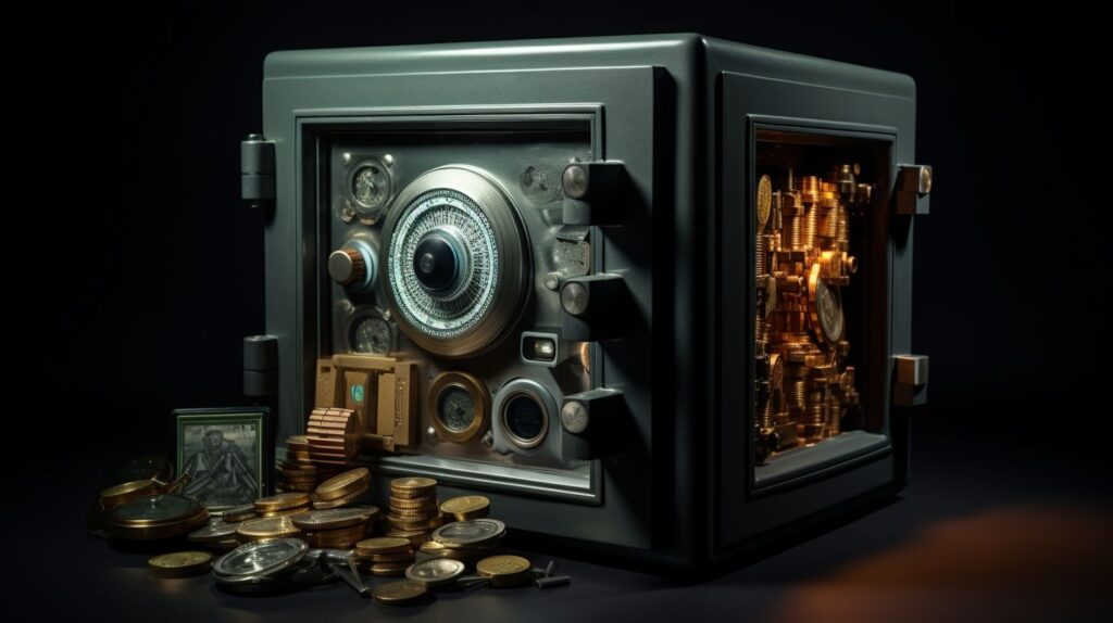Op deze foto zie je een crypto kluis
