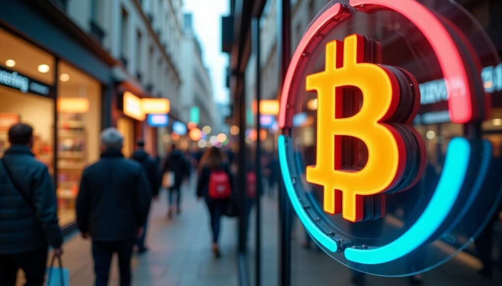 Op deze foto zie je Bitcoin