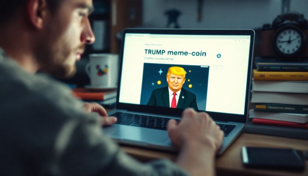 Op deze foto zie je de TRUMP memecoin