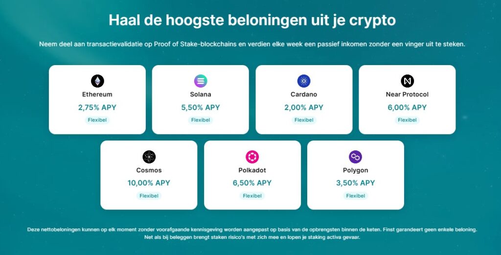 Op deze foto zie je de exchange Finst voor crypto staken