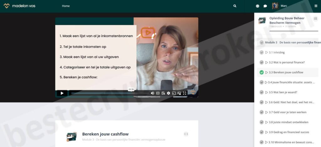 Op deze foto zie je de Opleiding Bouw, Beheer & Bescherm Vermogen van Madelon Vos